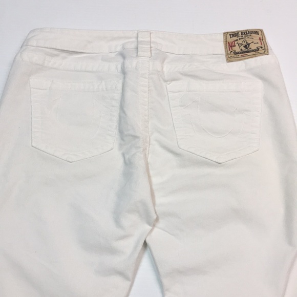 True Religion Women Shannon White Slim Fit Soft Corduroy Pant. Sz 29 - Picture 3 of 11